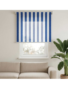 Tenda a Rullo Esterno Blocco UV 90% Strisce Blu e Bianche HDPE