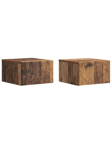 Tavolino da Parete Laterale 2 pcs Legno antico