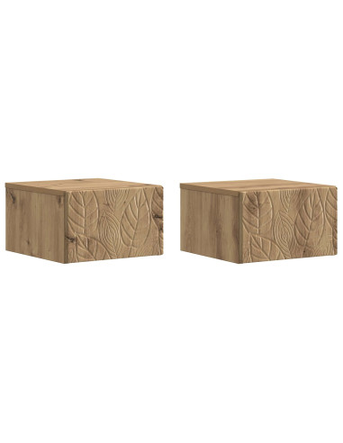 Tavolino da Parete Laterale 2 pcs Rovere Artigianale