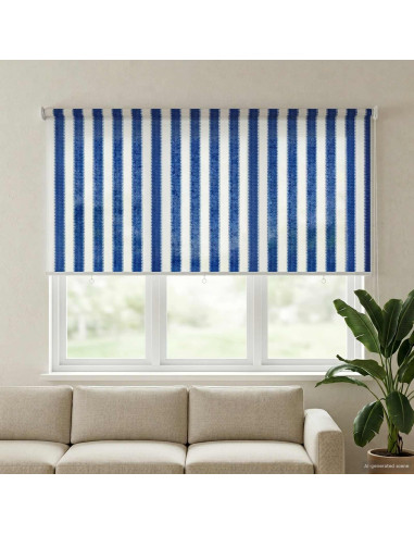 Tenda a Rullo Esterno Blocco UV 90% Strisce Blu e Bianche HDPE
