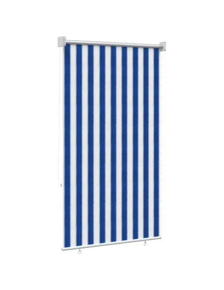 Tenda a Rullo Esterno Blocco UV 90% Strisce Blu e Bianche HDPE