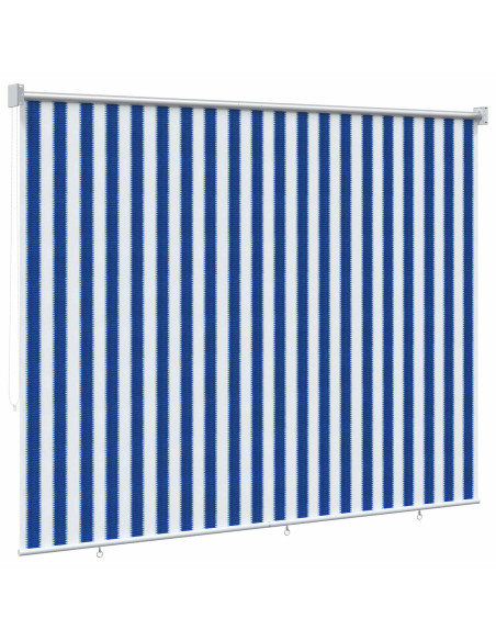 Tenda a Rullo Esterno Blocco UV 90% Strisce Blu e Bianche HDPE