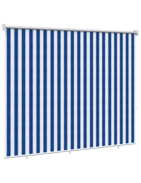 Tenda a Rullo Esterno Blocco UV 90% Strisce Blu e Bianche HDPE