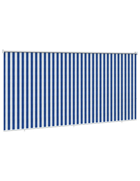 Tenda a Rullo Esterno Blocco UV 90% Strisce Blu e Bianche HDPE