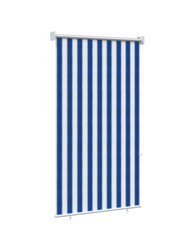 Tenda a Rullo Esterno Blocco UV 90% Strisce Blu e Bianche HDPE