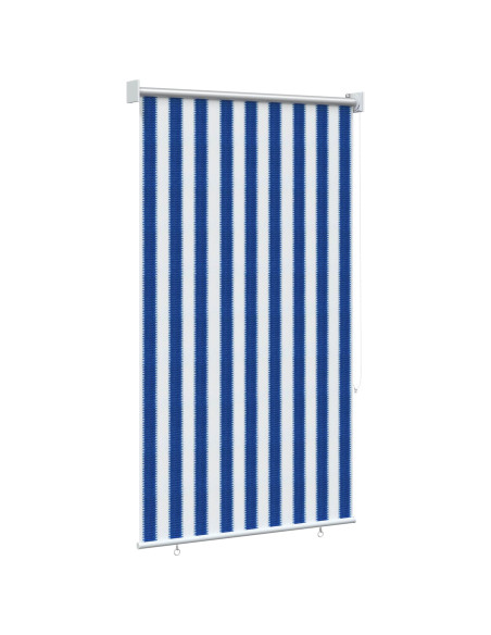 Tenda a Rullo Esterno Blocco UV 90% Strisce Blu e Bianche HDPE