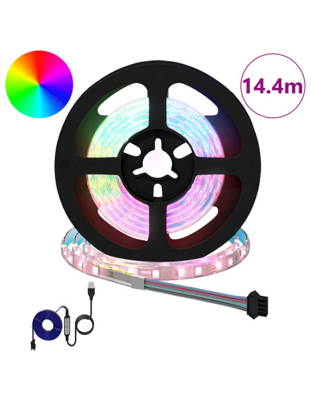 Striscia LED 12 pcs Nero e trasparente 1200 mm Rame e plastica