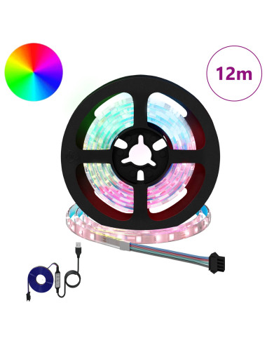 Striscia LED 12 pcs Nero e trasparente 1000 mm Rame e plastica