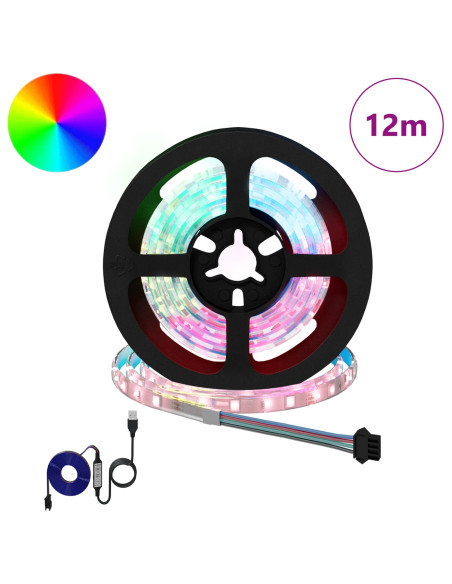 Striscia LED 12 pcs Nero e trasparente 1000 mm Rame e plastica