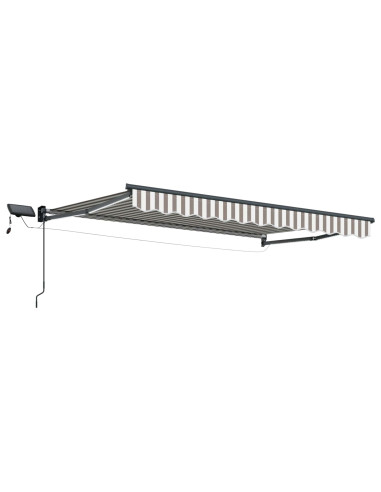 Tenda retrattile manuale con LED Grigio chiaro e bianco
