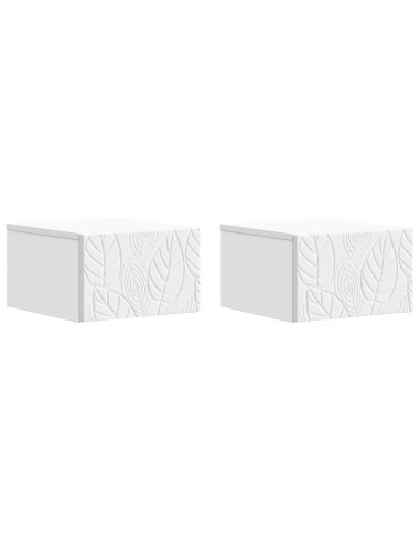 Tavolino da Parete Laterale 2 pcs Bianco 34,5 x 33 x 20 cm