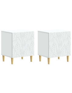 Comodino 2 pcs Bianco 43 x 34,5 x 50 cm Legno ingegnerizzato