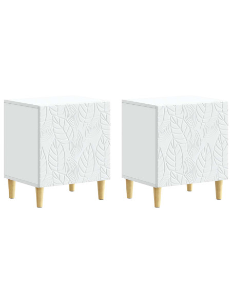 Comodino 2 pcs Bianco 43 x 34,5 x 50 cm Legno ingegnerizzato