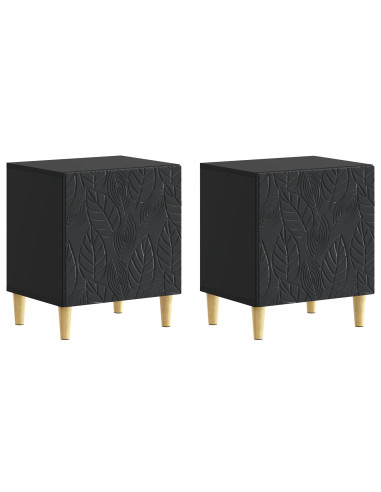 Comodino 2 pcs Nero 43 x 34,5 x 50 cm Legno ingegnerizzato
