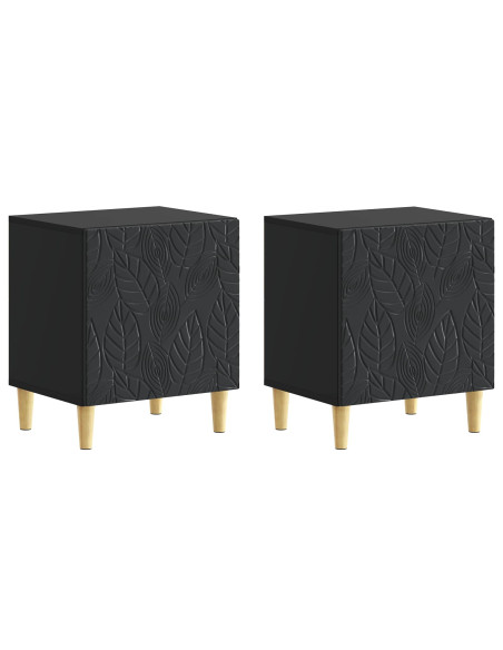 Comodino 2 pcs Nero 43 x 34,5 x 50 cm Legno ingegnerizzato