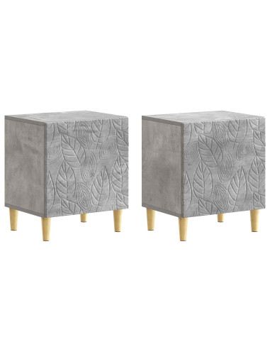 Comodino 2 pcs Grigio Cemento 43 x 34,5 x 50 cm