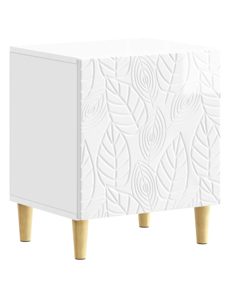 Comodino Bianco Lucido 43 x 34,5 x 50 cm Legno ingegnerizzato