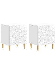 Comodino 2 pcs Bianco Lucido 43 x 34,5 x 50 cm