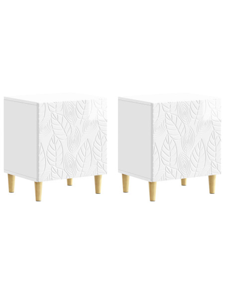 Comodino 2 pcs Bianco Lucido 43 x 34,5 x 50 cm