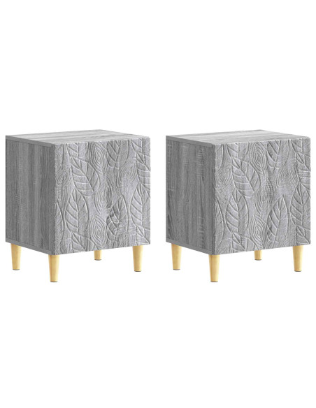 Comodino 2 pcs Sonoma grigio 43 x 34,5 x 50 cm