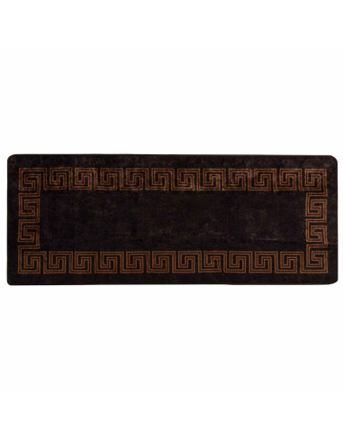 Runner Tappeto MARSA Nero 100 x 250 cm Poliestere e PVC