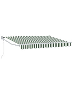 Tenda da Sole Verde e Bianco 3,5 x 2 m Poliestere e Metallo
