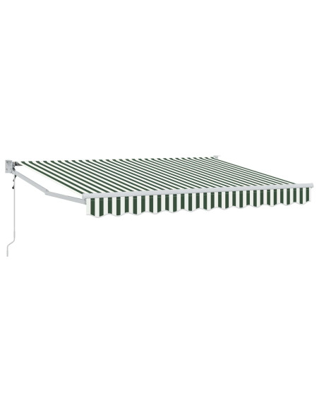 Tenda da Sole Verde e Bianco 3,5 x 2 m Poliestere e Metallo