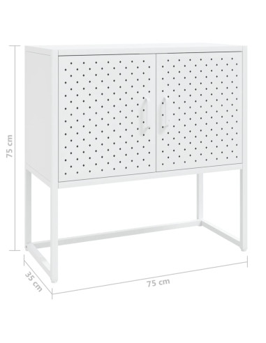 Credenza Bianca 75x35x75 cm in Acciaio
