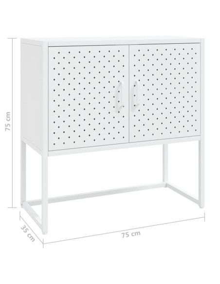Credenza Bianca 75x35x75 cm in Acciaio