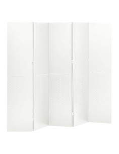 Paravento a 5 Pannelli Bianco 200x180 cm in Acciaio