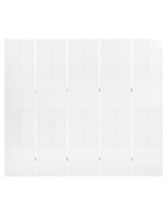 Paravento a 5 Pannelli Bianco 200x180 cm in Acciaio 2