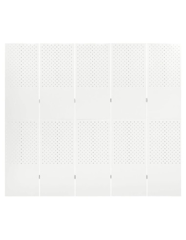 Paravento a 5 Pannelli Bianco 200x180 cm in Acciaio