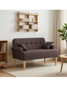 Loveseat con bottoni imbottiti Marrone Scuro 120 x 65 x 79 cm