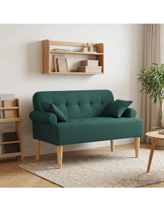 Loveseat con bottoni imbottiti Verde Scuro 120 x 65 x 79 cm