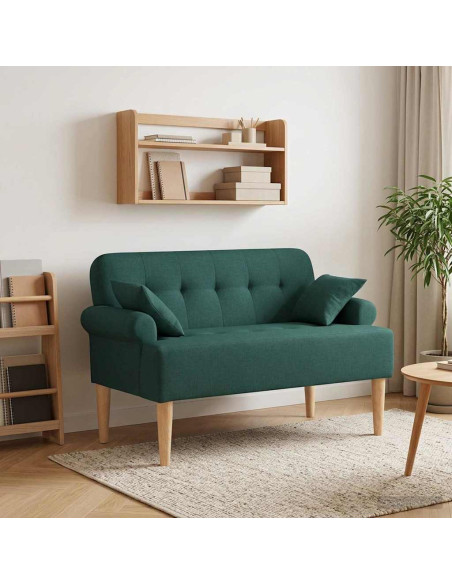 Loveseat con bottoni imbottiti Verde Scuro 120 x 65 x 79 cm