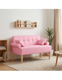 Loveseat con bottoni imbottiti Rosa 120 x 65 x 79 cm Tessuto