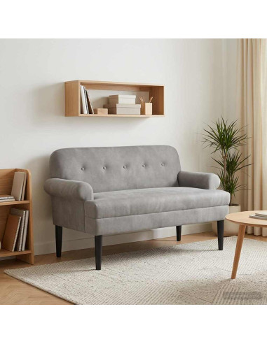 Loveseat con bottoni imbottiti Grigio Chiaro 120 x 66 x 78 cm