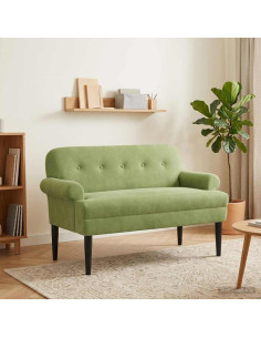 Loveseat con bottoni imbottiti Verde chiaro 120 x 66 x 78 cm