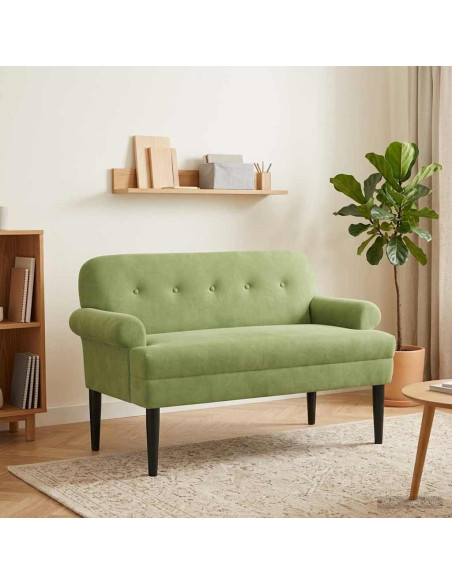 Loveseat con bottoni imbottiti Verde chiaro 120 x 66 x 78 cm