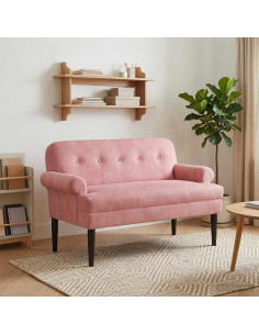 Loveseat con bottoni imbottiti Rosa 120 x 66 x 78 cm