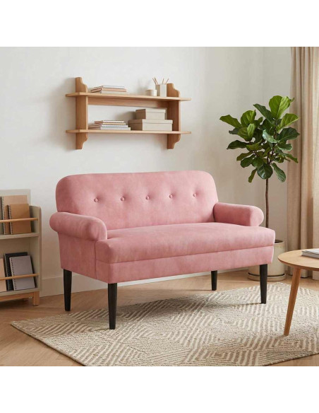 Loveseat con bottoni imbottiti Rosa 120 x 66 x 78 cm