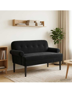 Loveseat con bottoni imbottiti Nero 120 x 66 x 78 cm