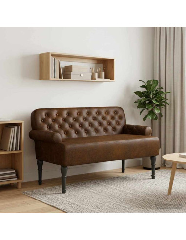 Loveseat con bottoni imbottiti Marrone 120 x 65 x 78 cm