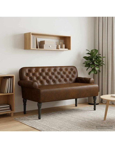 Loveseat con bottoni imbottiti Marrone 120 x 65 x 78 cm