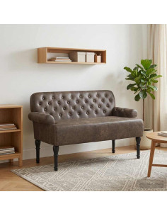 Loveseat con bottoni imbottiti Grigio Scuro 120 x 65 x 78 cm
