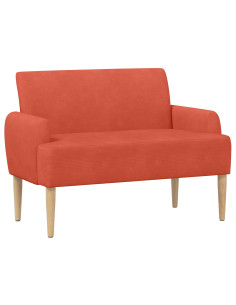 Loveseat con bottoni imbottiti Rosso Arancio 116 x 67 x 81 cm 2