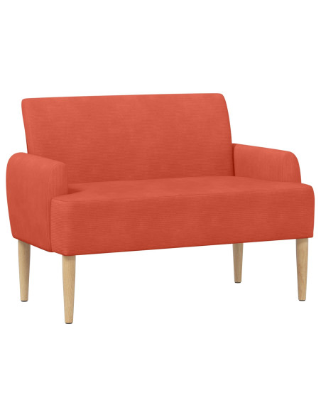 Loveseat con bottoni imbottiti Rosso Arancio 116 x 67 x 81 cm