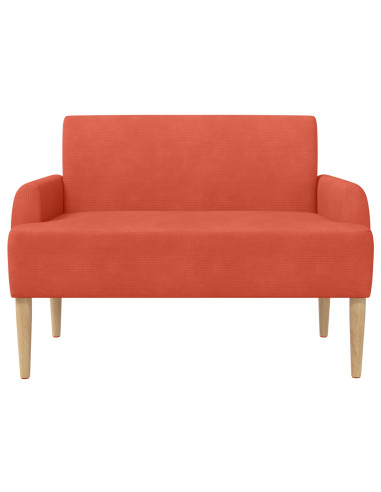 Loveseat con bottoni imbottiti Rosso Arancio 116 x 67 x 81 cm