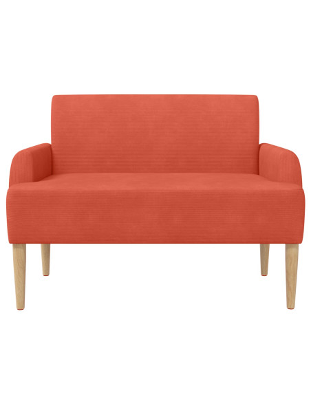 Loveseat con bottoni imbottiti Rosso Arancio 116 x 67 x 81 cm