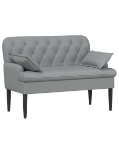 Loveseat con bottoni imbottiti Grigio Chiaro 111 x 68 x 80 cm 2